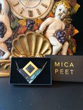 Teal & Gold Triangle Necklace